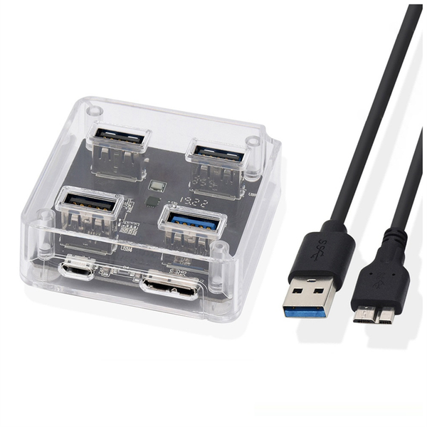 4 Port Usb 3.0 2.0 Hub Splitter 5Gbps Usb a Slot Docking Station