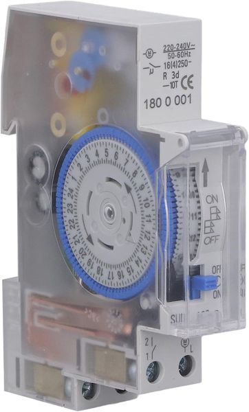 DIN Rail Mechanical 15 Minute Intervals 24h Timer 16A 220v -240v 50Hz-60HZ