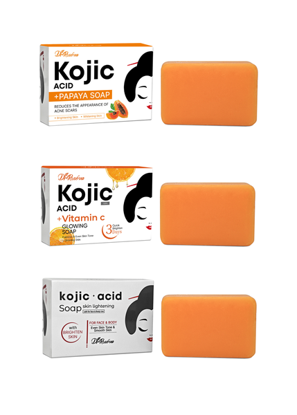 Dr. Roseva Kojic Acid, Vitamin C, Facial &amp; Body Soap - 3 Bar of soap Set