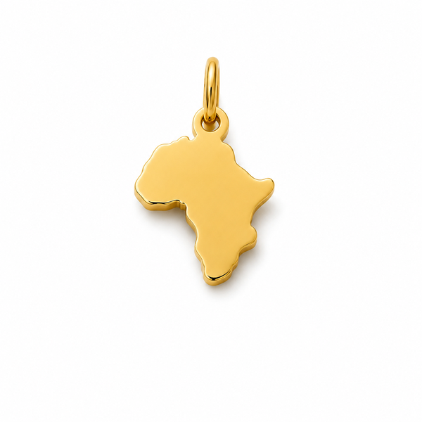 Sterling Silver Gold Plated Africa Pendant