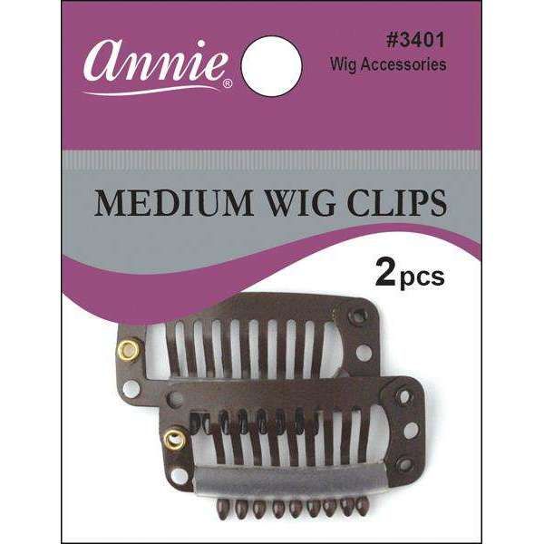 Annie Wig Clips Medium 2Ct Black- 6 Pack