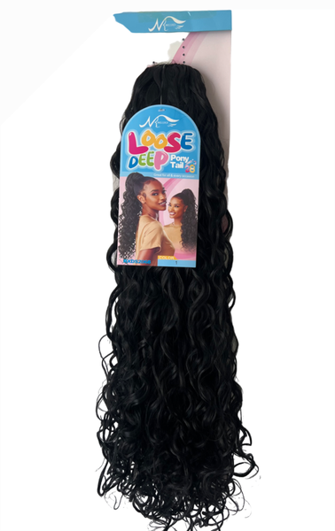 Meisha Hair Loose Deep Wave Ponytail - 28 Inches - Long Curly Wavy