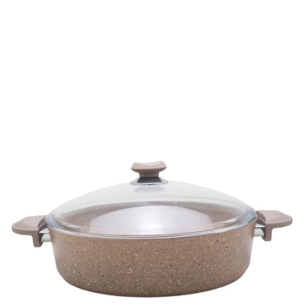 OMS Granite 30CM Low Casserole Pot - Beige