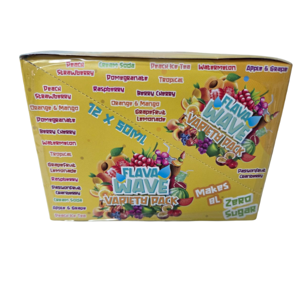 Flava Wave Flavoured Water Drops - Variety Box - 12 x 50ml