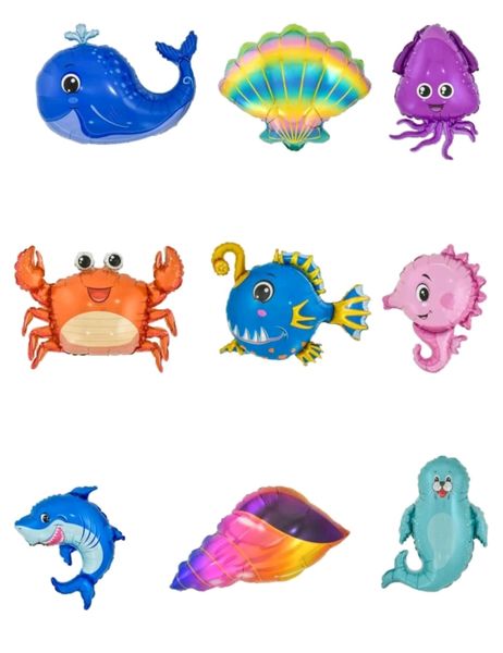 Party Foil Balloon Set of 9 - Ocean Theme