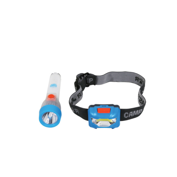 Camp Master Junior Flashlight &amp; Headlamp Combo (Pink)