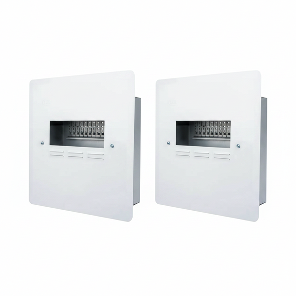 Compact Metal Flush Distribution Board 12W for Circuit Management - 2 Pack