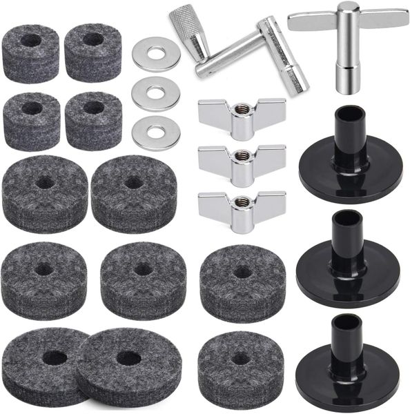 23Pcs Cymbal Replacement Accessories Kit Cymbal Stand Protective Felts