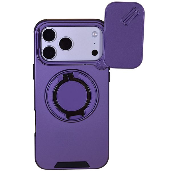 Purple Magnetic Case with Sliding Camera Cover - Compatible with Iphone