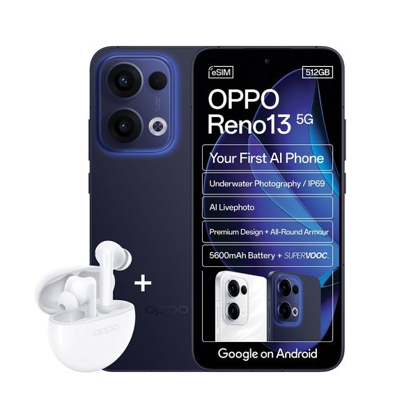 OPPO Reno13 5G 512GB eSim - Luminous Blue + Buds