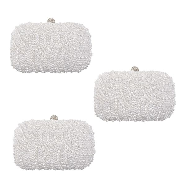 3X Fashion Clutch Bag Beaded Party Bridal Handbag Wedding Evening Purse