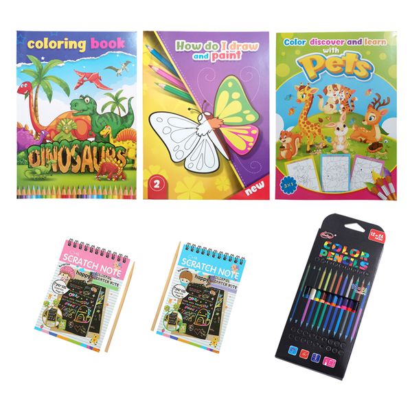 Jacaranda Coloring Book For Kids With Rainbow Scratch Paper Birds