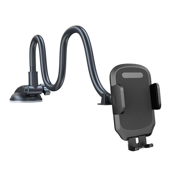 Gooseneck Car Phone Mount - Windshield &amp; Dashboard, Anti-Shake Stabilizer
