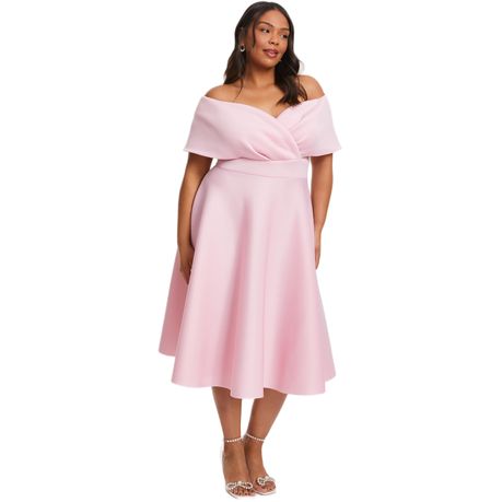 Quiz Ladies Curve Pink Midi Skater Dress Shop Today. Get it Tomorrow takealot