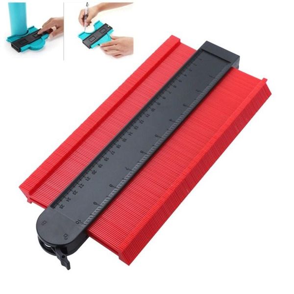 25 Cm Self-locking Contour Gauge Encryption Widens Arc Measuring Ruler(red)