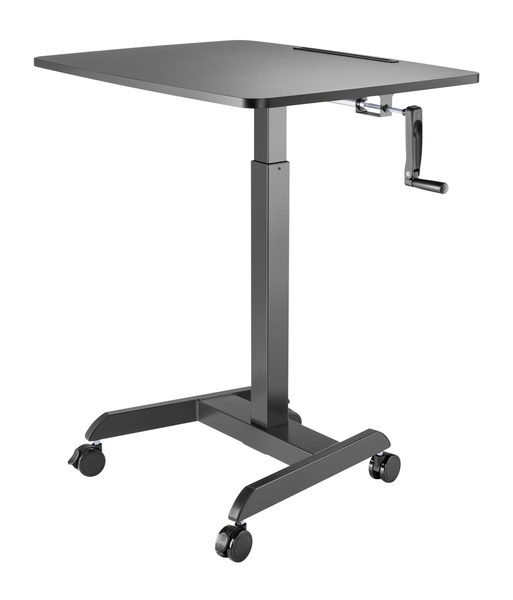 Rolling Sit-to-Stand Desk - 130cm Max Height with Crank Adjustment