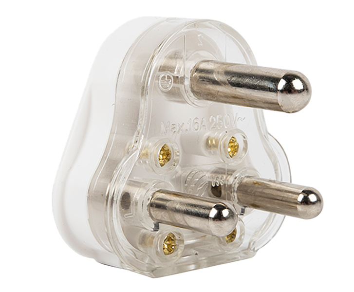 Electricmate 16Amp Hollow Pin Plug Top - White