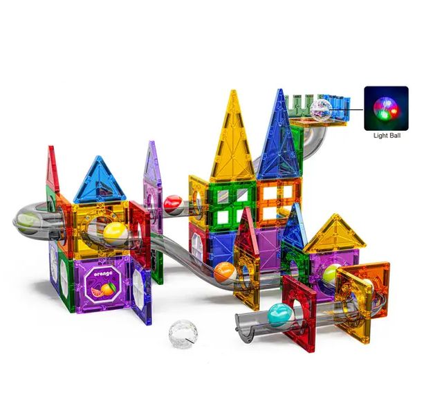 HEMCO Light Ball Magnetic Tiles Blocks Construction Pipe Set 101 Piece S-C006