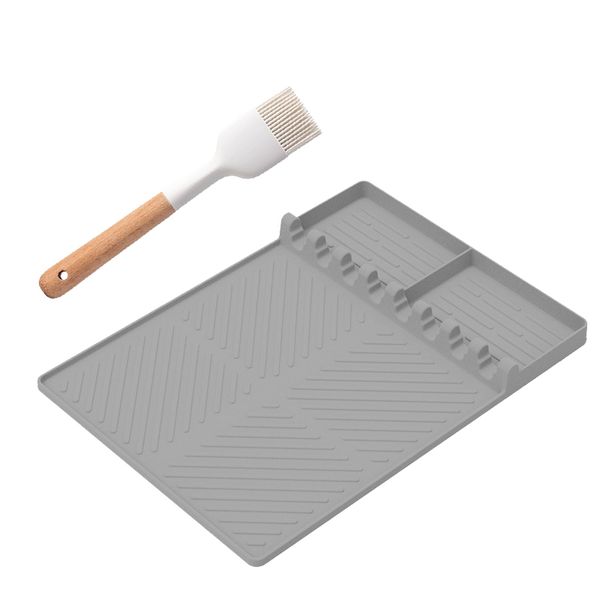 Silicone Griddle Tools Mat Heat-Resistant with Silicone Basting Brushes