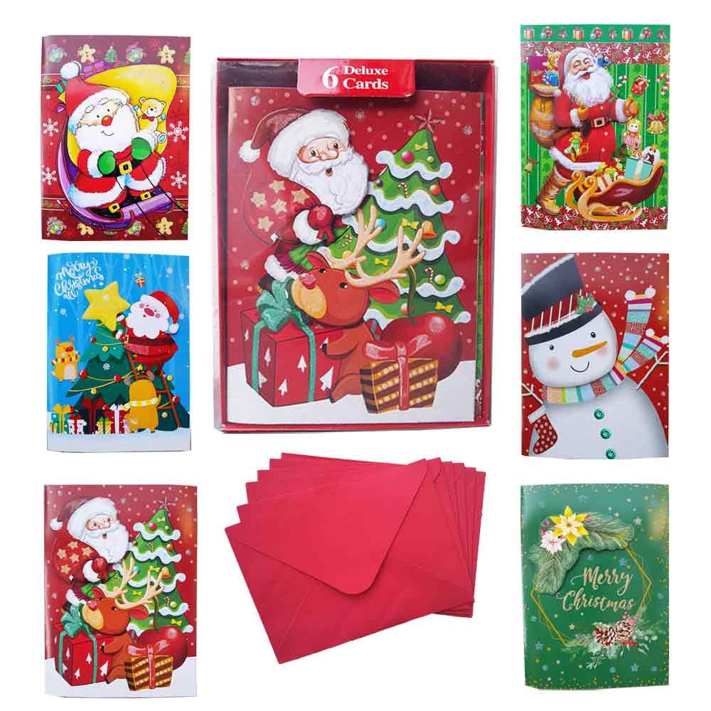 Deluxe Decorative Christmas Cards | 6 Pack