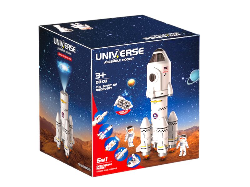 Universe Assemble Rocket - 5 in 1 Spaceship with Light and Sound