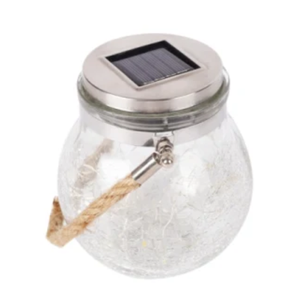 30 LEDs Solar Night Light Crack Ball Glass Jar Garden Tree Decoration Lamp