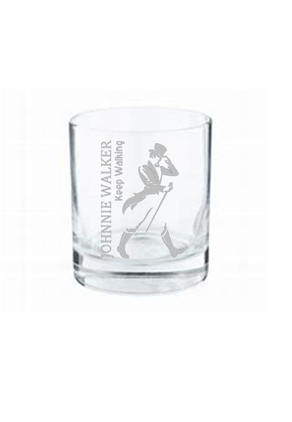 Whiskey Glass - Etched - Johnny Walker - Set of 4