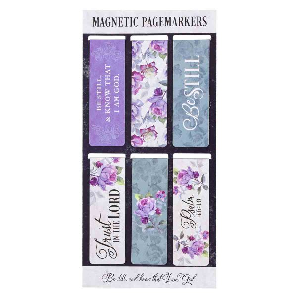 Magnetic Bookmarks - Be Still and Know That I Am God, Psalm 46:10 Set of 6