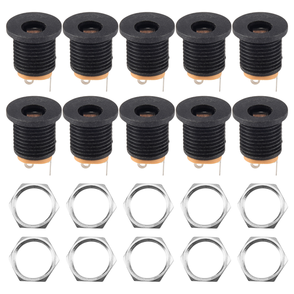 10 Pcs 3-terminal Soldering 2 1mm x 5 5mm Female Power Jack DC Socket