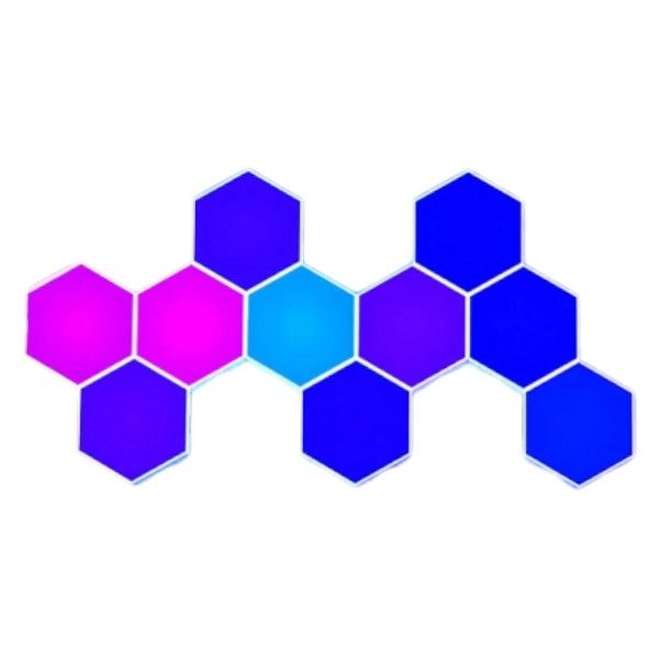 10 Piece Hexagonal Color Changing LED Lights With App Control - White