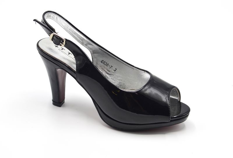 TTP Ladies Slingback Glossy Platform High Heels