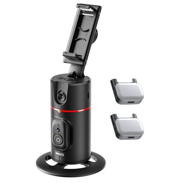 Auto Face/Humanoid Phone Tracking Gimbal with Phone Stand &amp; Fill Light