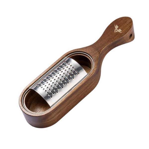 ALANES Stainless Steel Cheese Shredding Tool Acacias Wood Potato Grater