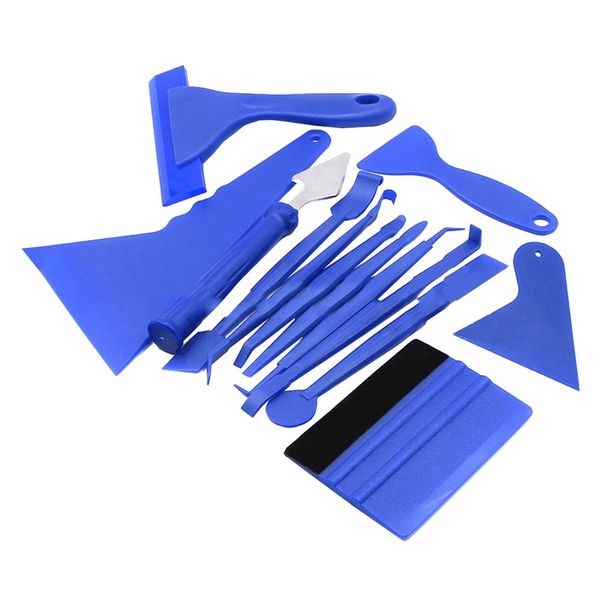 13 Pieces Car Vinyl Wrap Film Tools Squeegee Scrapers Kit - Red