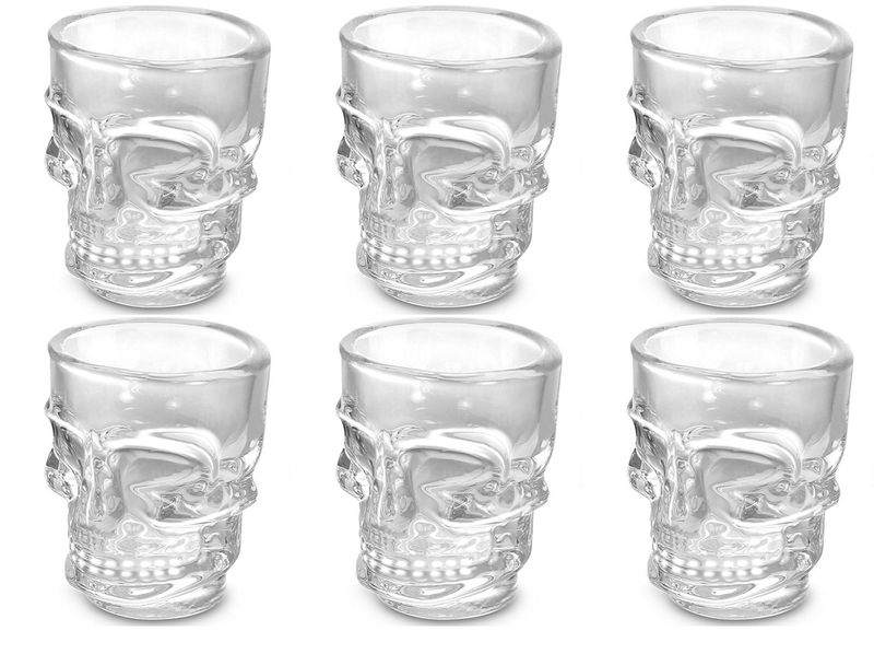 Skull Shape Whiskey Glass - Pack of 6