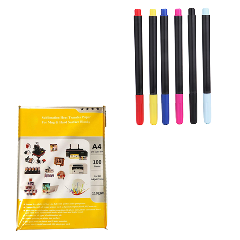 Sublimation Marker Pens and Paper Combo (110 gsm)