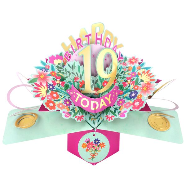 Happy 19th Birthday 3D Pop Up Card - Female