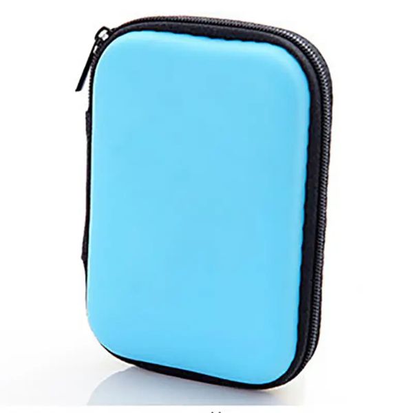 Mihuis Travel Storage Case for USB Cables, SD Cards, Earphones - Light Blue