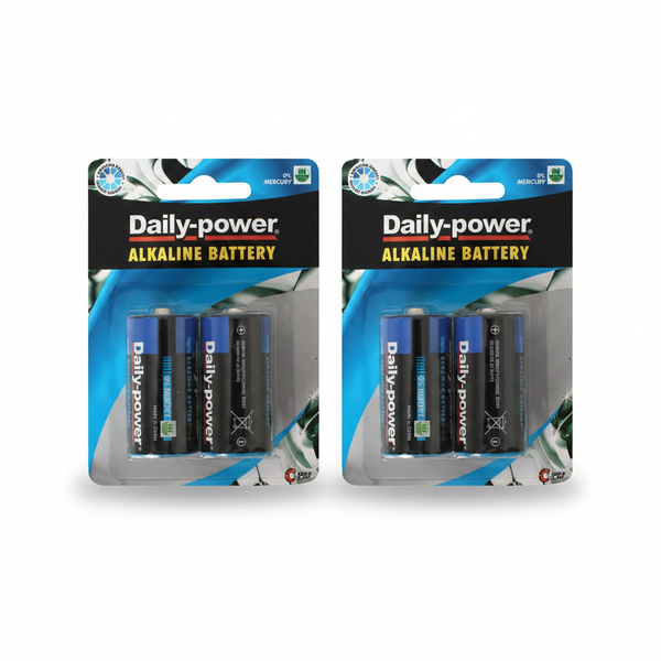 Daily Power Alkaline Batteries Size C LR14 2 Piece - 2 Pack