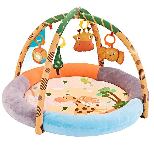 Luxury Plush Safari Baby Activity Gym &amp; Play Mat with Thick Padded Rim