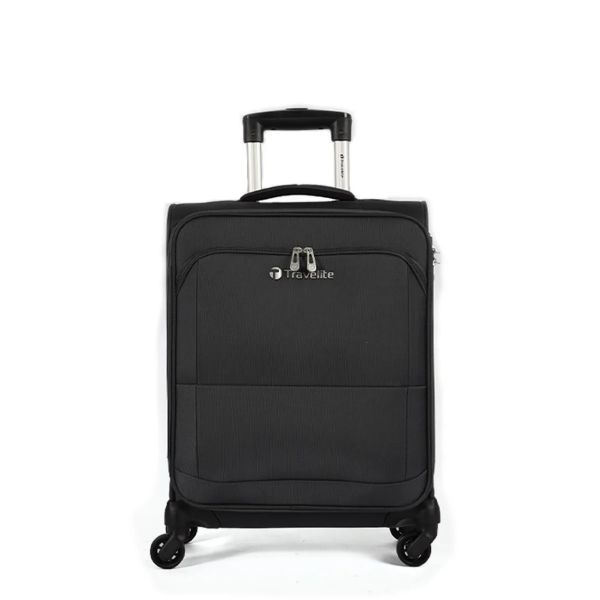 Travelite Flash 54cm Cabin Trolley Soft Shell TSA lock Spinner Wheels