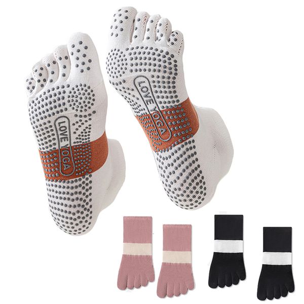 3 Pairs Yoga Socks for Women with Grips, Non-Slip Grip Toe Socks for Pilate