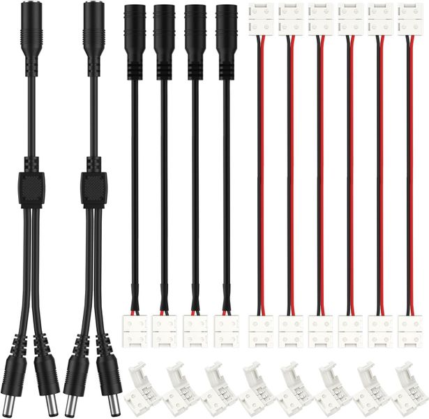 LED Strip Connector 2Pin 8mm LED Connector Kit for LED Light Strips