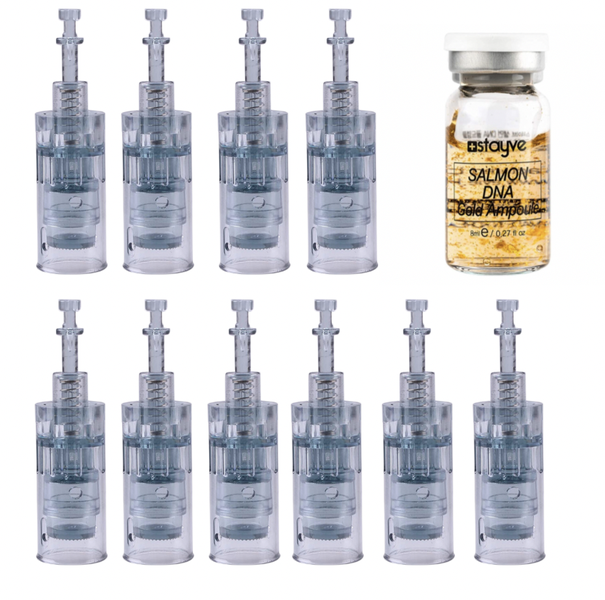 Dr Pen Ultima M8 (Round Nano) Needles &amp; Stayve Salmon DNA Gold Ampoule