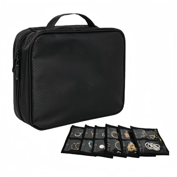 Travel Jewellerye Velvet Binder Organizer Book with Clear Pages for Jewelry