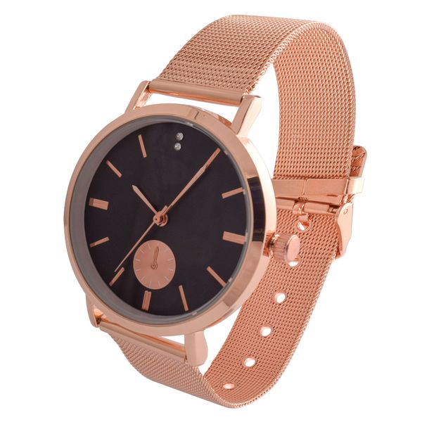 Digitime Parisian Mesh Watch - Rosegold &amp; Black