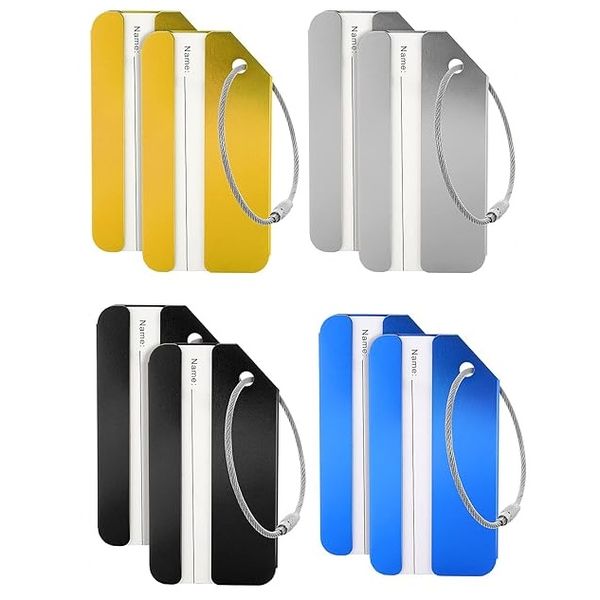 Executive Luggage Travel Name Tag With Metal Cable (2 Piece)