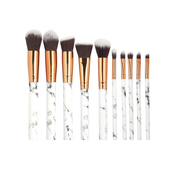 10 Piece Marble Makeup Brush Set