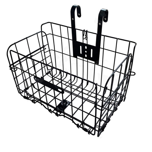 Folding Bike Front Basket Bicycle Wire Basket With Handles