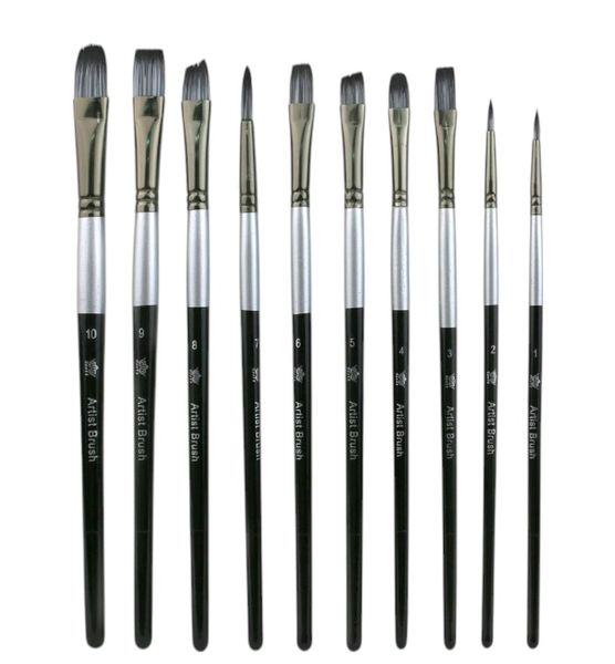 10 Piece - Precision Artist Paintbrush Set - Multicolor